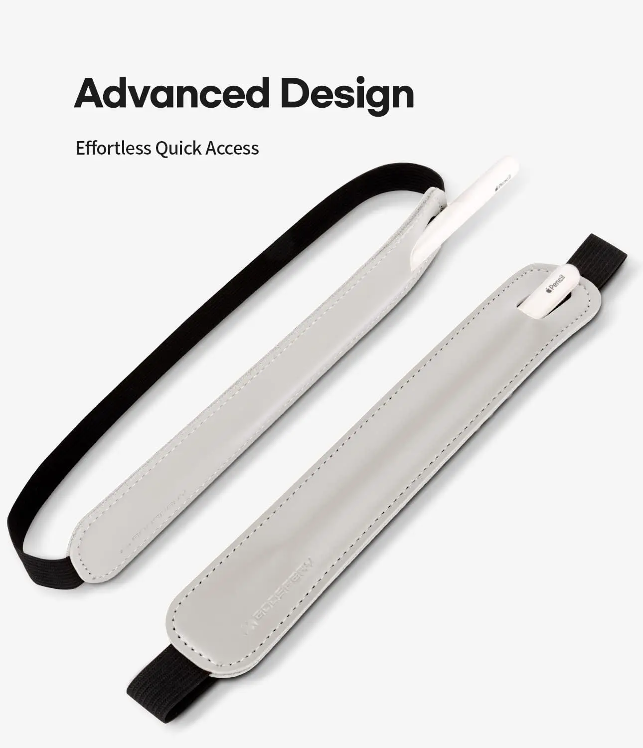Pencil Holder Compatible with Apple Pencil Sling Sleeve PU Leather Pouch Case Pocket Accessories Elastic Band Notebook/Tablets