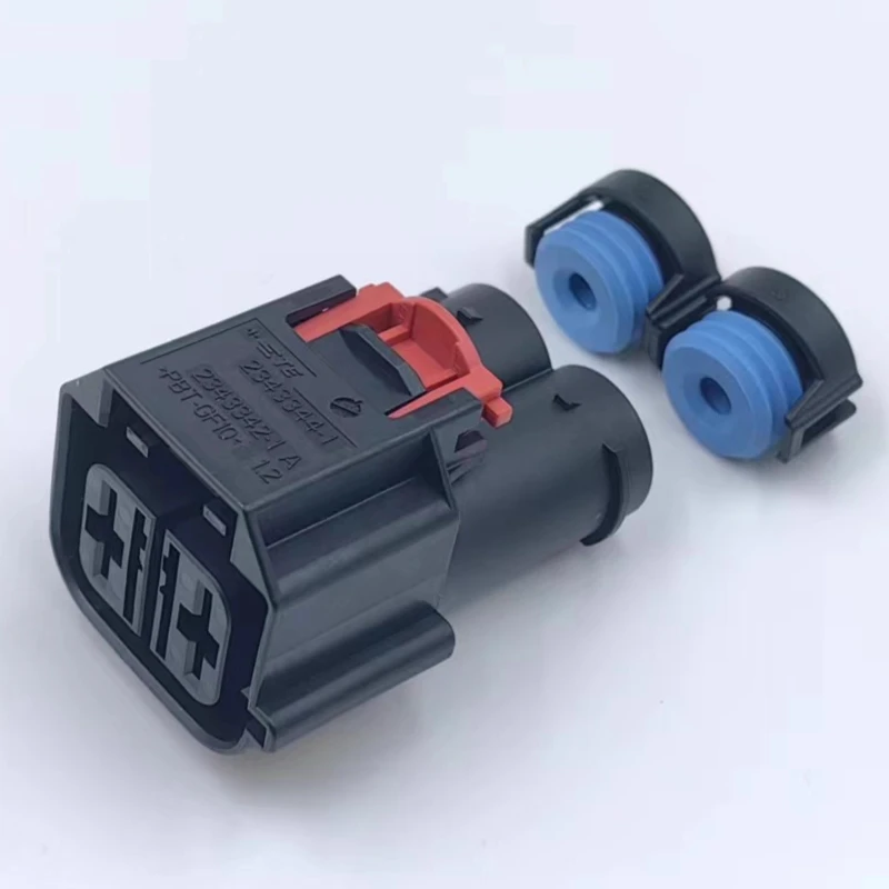 2343344-1 MCON 12 2P أنثى محطة الإسكان مع سدادة الختم، موصل كهربائي معزول قذيفة لسلك تسخير/السيارات