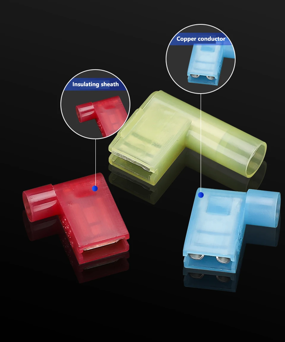 Isolierte Nylon-Flachsteckverbinder (6,3 mm) für Kabel – Schnellverbinder zum Crimpen – Detail 2