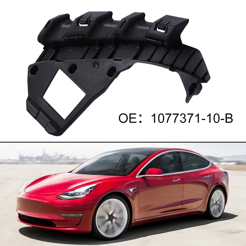 1 Pair 1077371-10-B 1077372-10-B Headlight Bracket Headlight Support Bracket Black ABS Automotive For Tesla Model 3 2017-2023