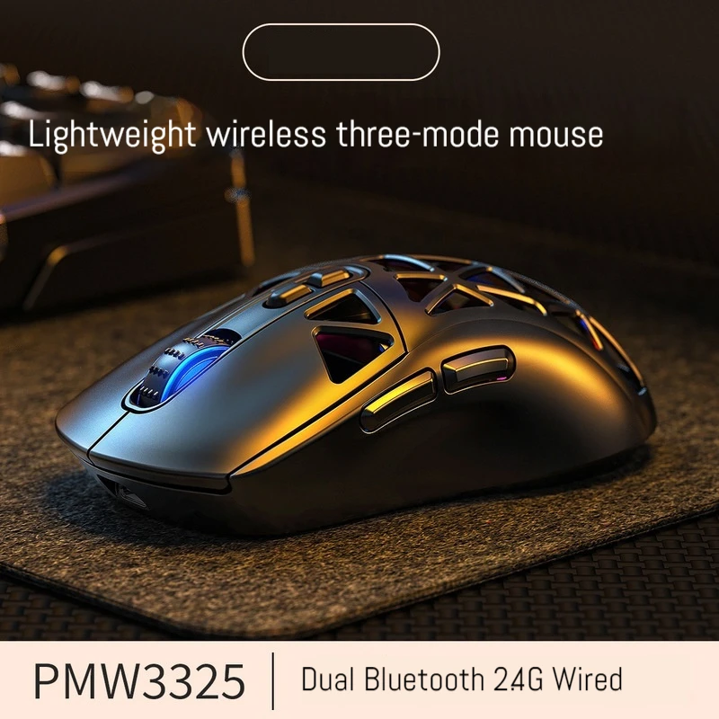 G17 Wireless Bluetooth Wired Tri-Mode Mouse E-Sports Pmw3325 Customization Lightweight RGB Ergonomics Design Laptop Popular Gift