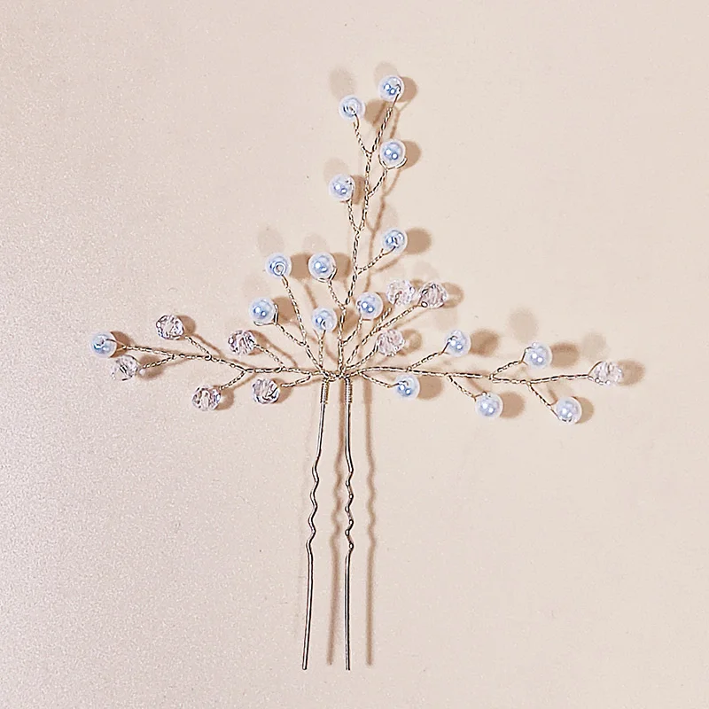 Gold Color Handmade Simple Bride Hair Pin Pearl Vine Hairpin For Women Wedding Party Cute Hair Accessories