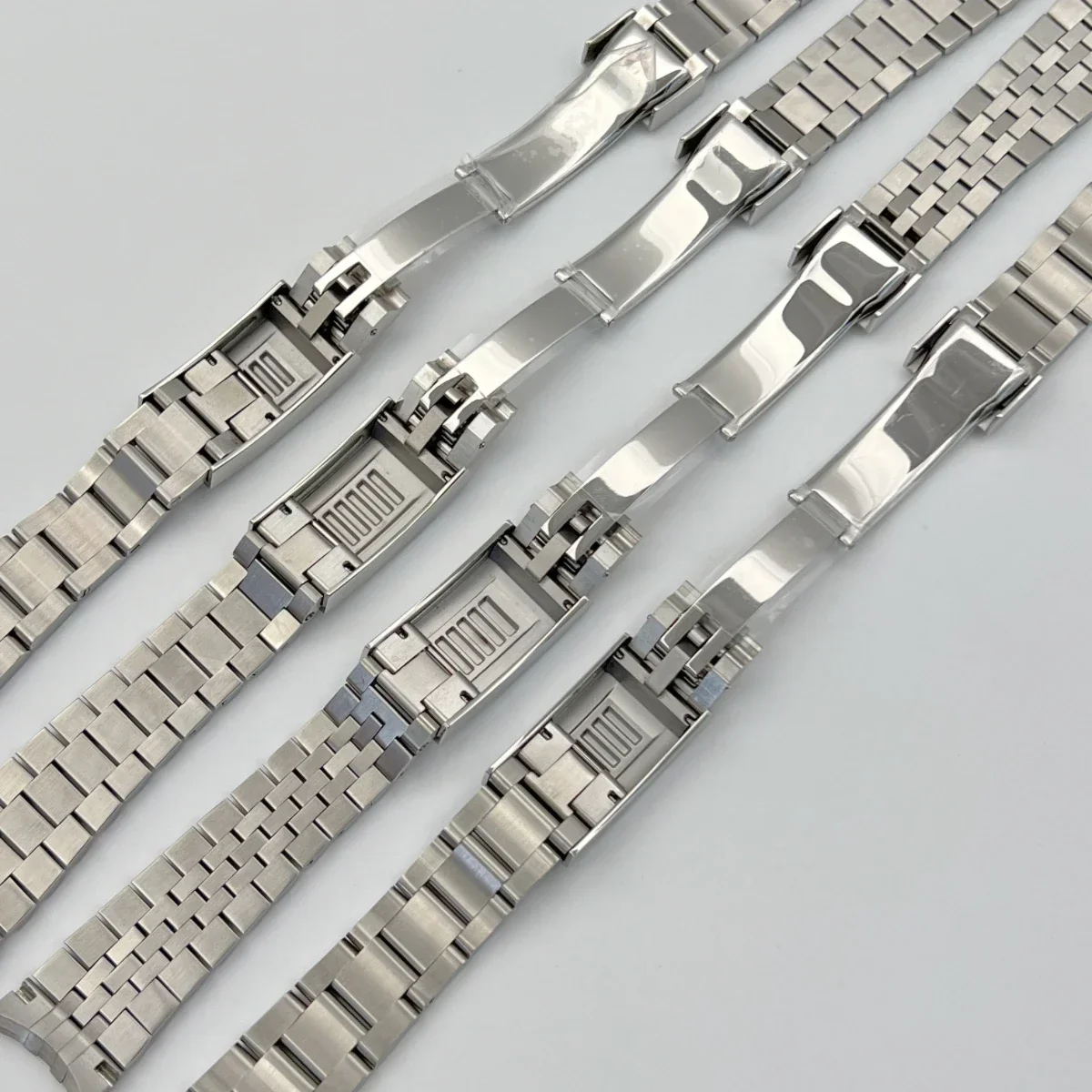 20mm Watch band silver stainless steel oyster jubilee president strap bracelet for NH35 watch sliding adjustable watch clasp