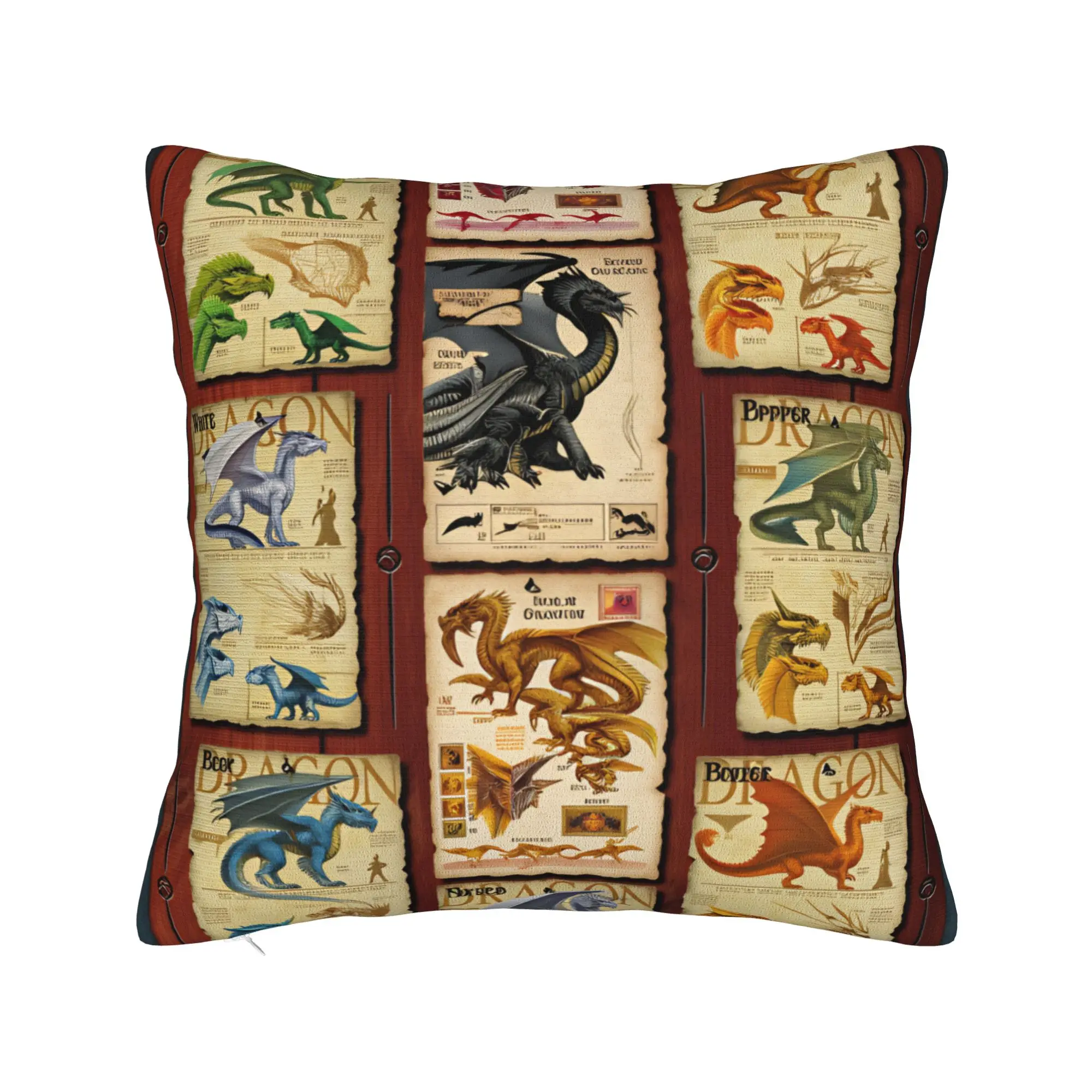 

DND D&D Dragon Retro Pillow Case Square Pillow Cover Fashion Pillowcases For Living Room Bed Chair