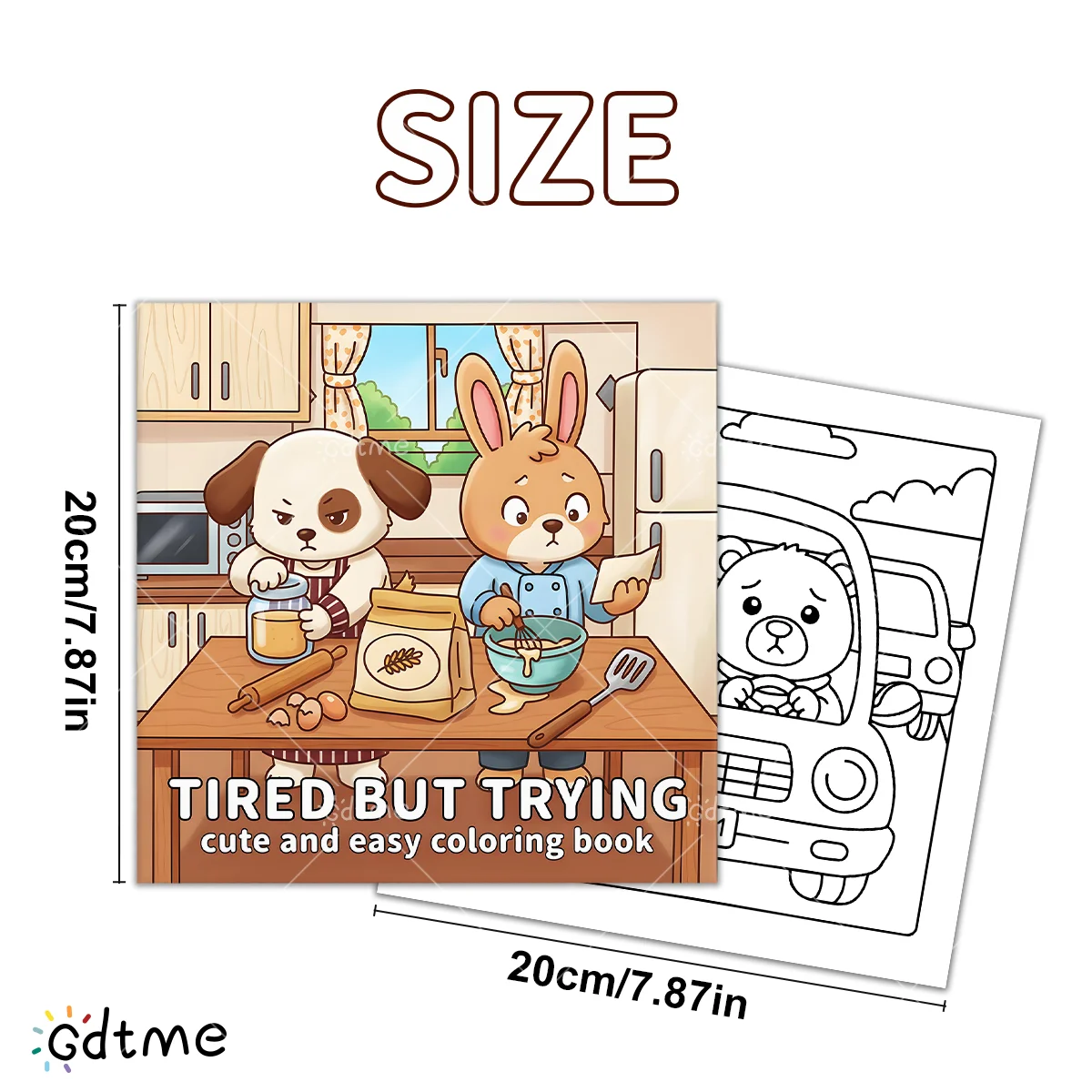 TIRED BUT TRYING Bold-easy Patterns Coloring Book for Adults Cute Drawing Book Perfect Gift for Party and Birthday image 3
