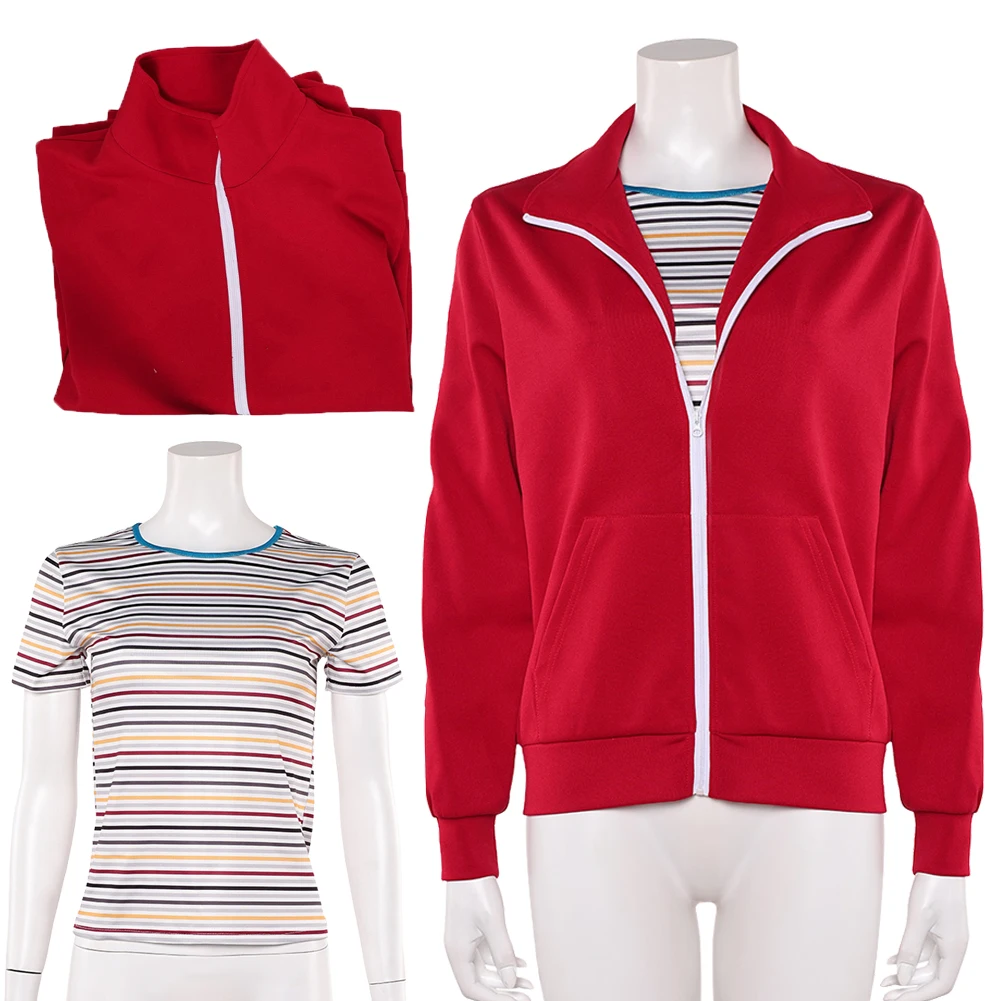 تمويه ST 5 ماكس مايفيلد تأثيري سترة حمراء معطف تي شيرت مخطط زي بدلة علوية ملابس الهالوين وتتسابق حفلة كرنفال