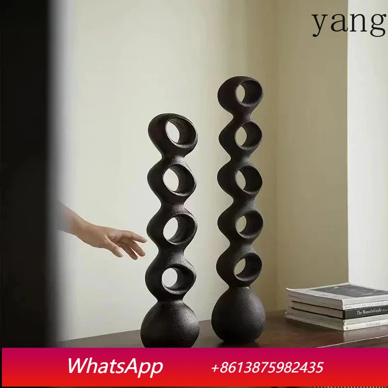 

LH Hollow Round Statue Tabletop Ornament Modern Craft Geometric Decoration