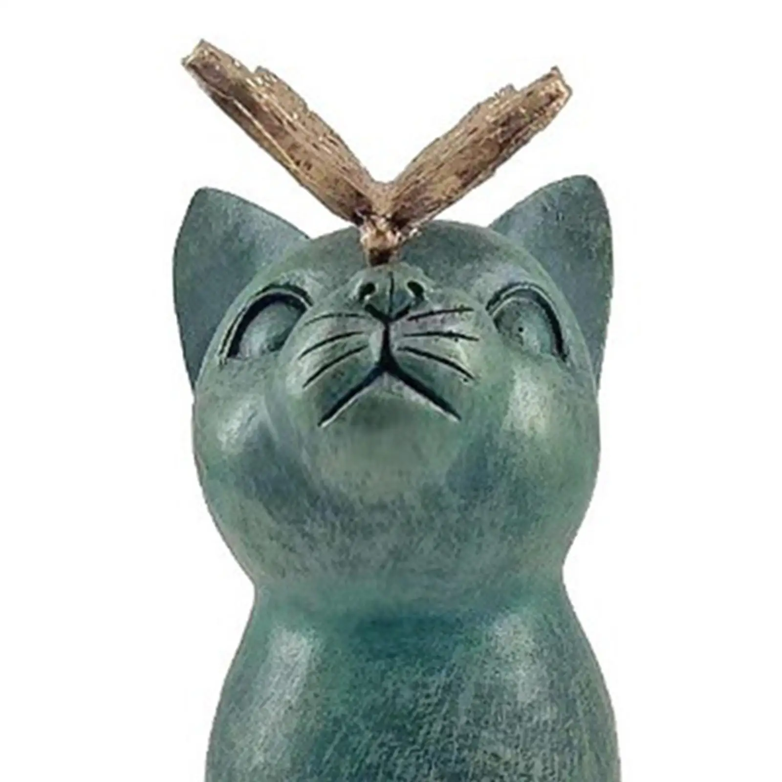 القط النحت القط مع فراشة حديقة تمثال القط تمثال حديقة ديكور في الهواء الطلق للحديقة