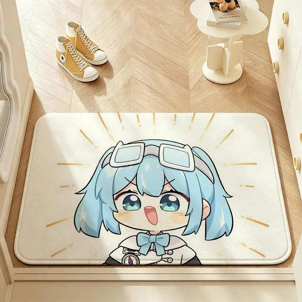 K-Kawaii Girl S-StelLive A-Arahashi Tabi Short Plush Rug mat Machine Washable Soft Comfortable Anti‑Slip Floor Mat Home Decor