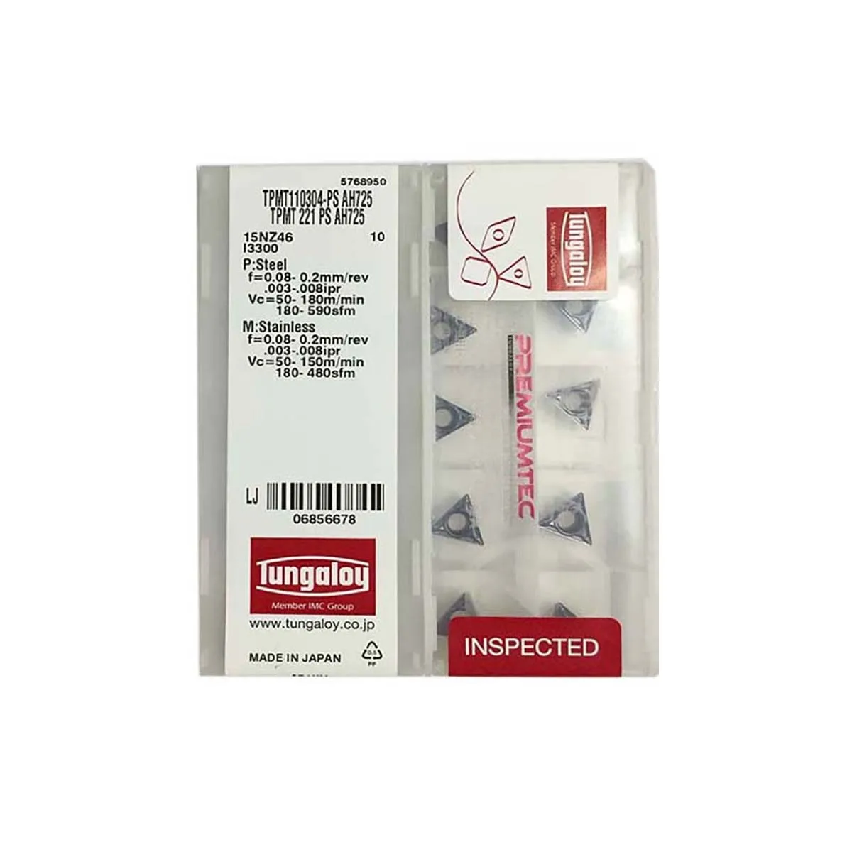 Tungaloy 100% Original TPMT TPMT110308 TPMT110304  TPMT110204 TPMT090204 PS NS9530 Medium-Roughing Carbide Turning Inserts