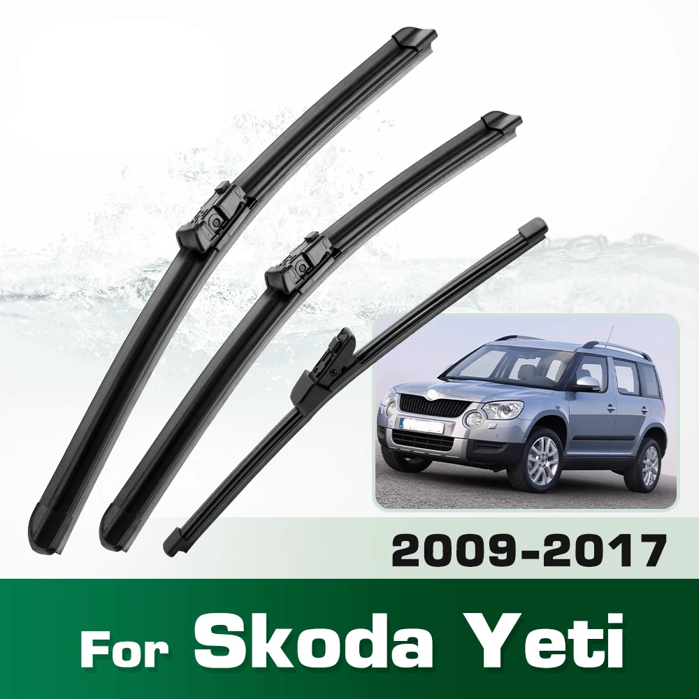 Scheibenwischer LHD Vorne und Hinten Wischerblätter Set Für Skoda Yeti 2009 - 2017 Windschutzscheibe Windschutzscheibe Fenster Regenbürsten 24 "+ 19" + 11"
