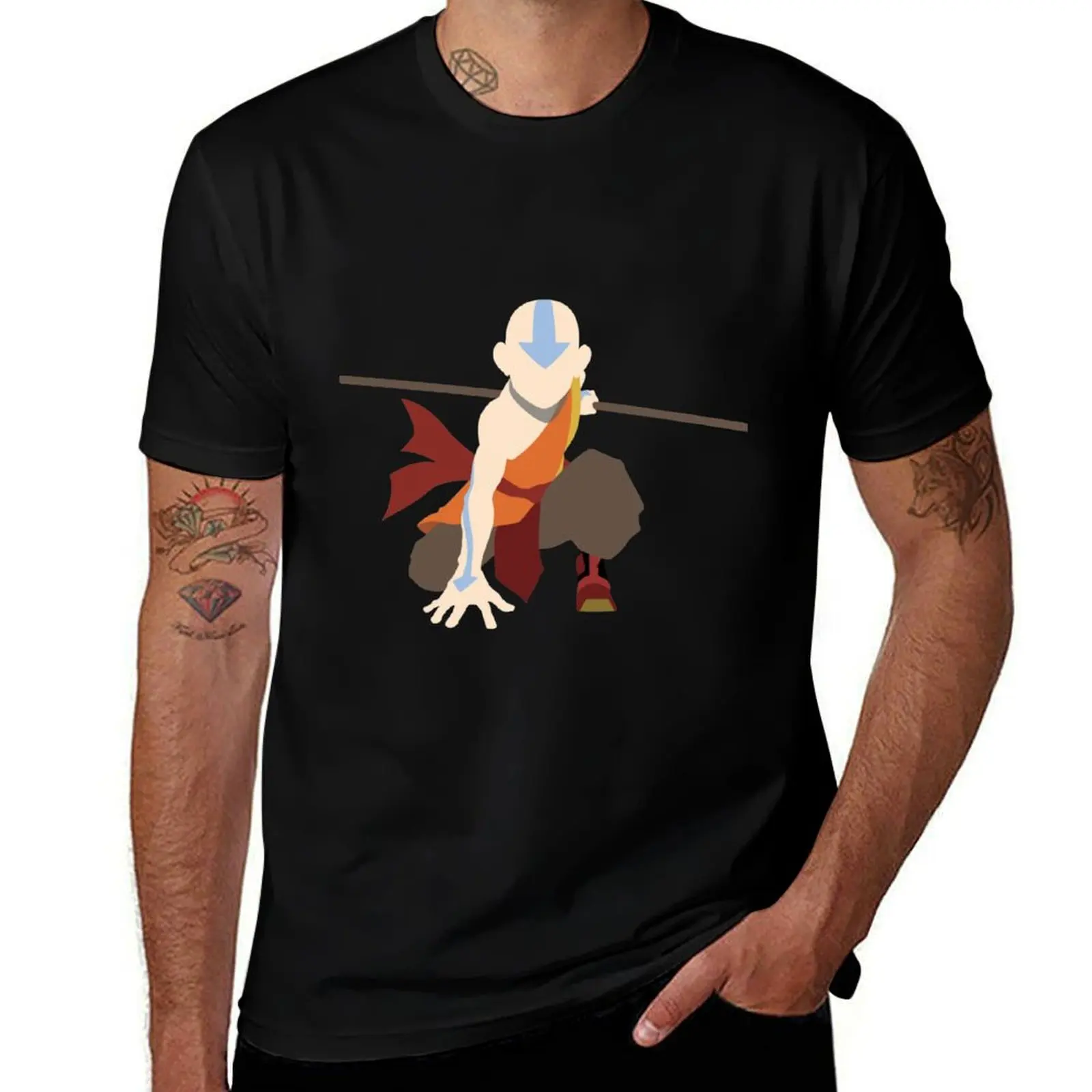 

Футболка Aang-The Last Airbender, незаменимая футболка, мужская футболка из 100% хлопка, футболка люксового бренда