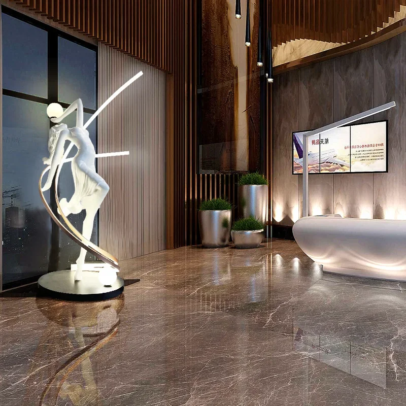 2025 Designer sculpture lights luxury led standing lamp big human sculpture table light lamp  living room bedroom hotel entryway