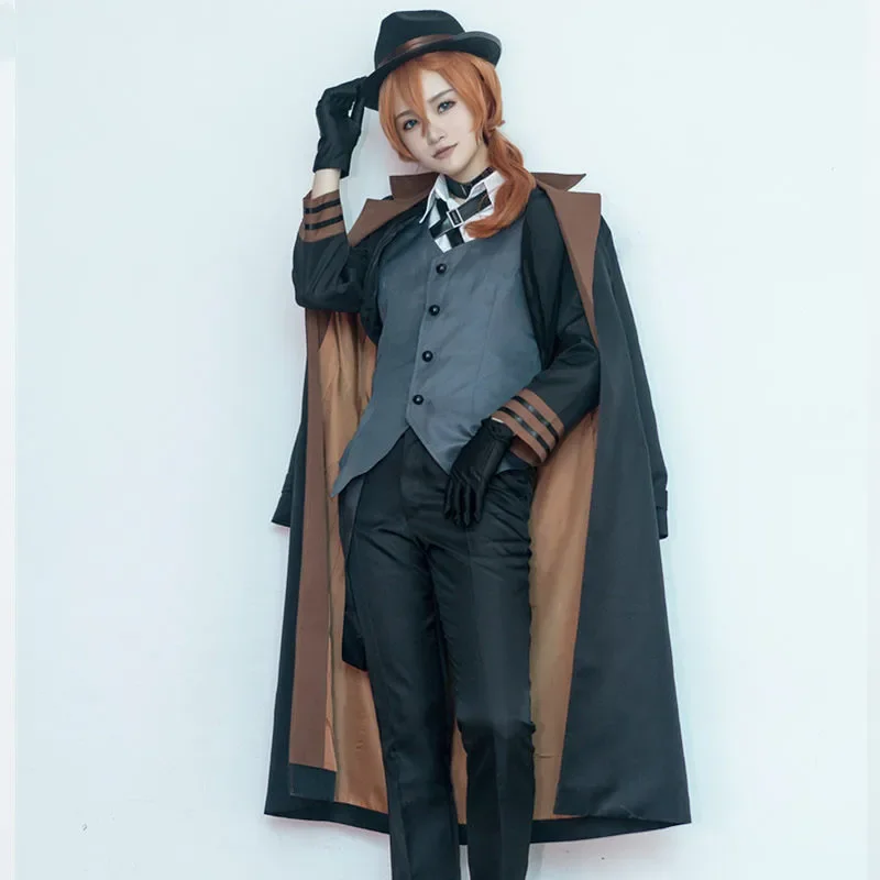 Uniformes de Cosplay pour Hommes, Tenues de ixde Palais Noble, Nakahara Chuya, Anime Japonais, Chiens errants, Costume, Vestes de Style Britannique