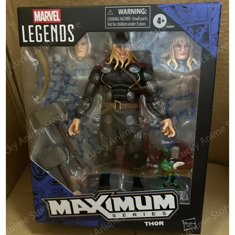 Figura de Acción Coleccionable de Thor de la Serie Marvel Legends Maximum de Hasbro con Múltiples Cabezas, Mjolnir y Throg para Colección de Cómics