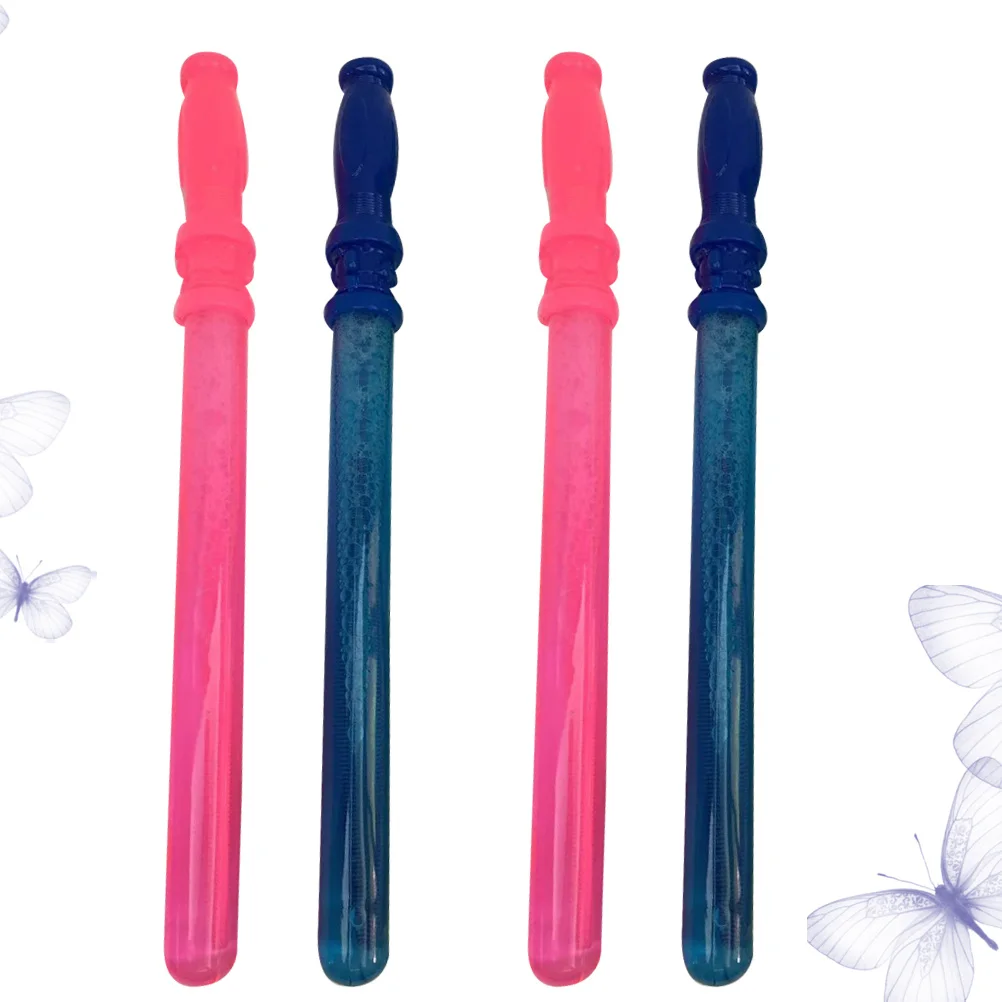 4 bastoncini di bolle grandi ecologici in plastica colorata, sicuri per le feste estive dei bambini, set di bolle, divertimento all'aria aperta