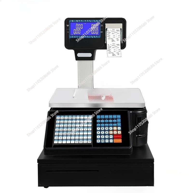 Barcode Label Printing Scale Supermarket Digital Scale Receipt Print and Label Printing Scale Machine for Retail