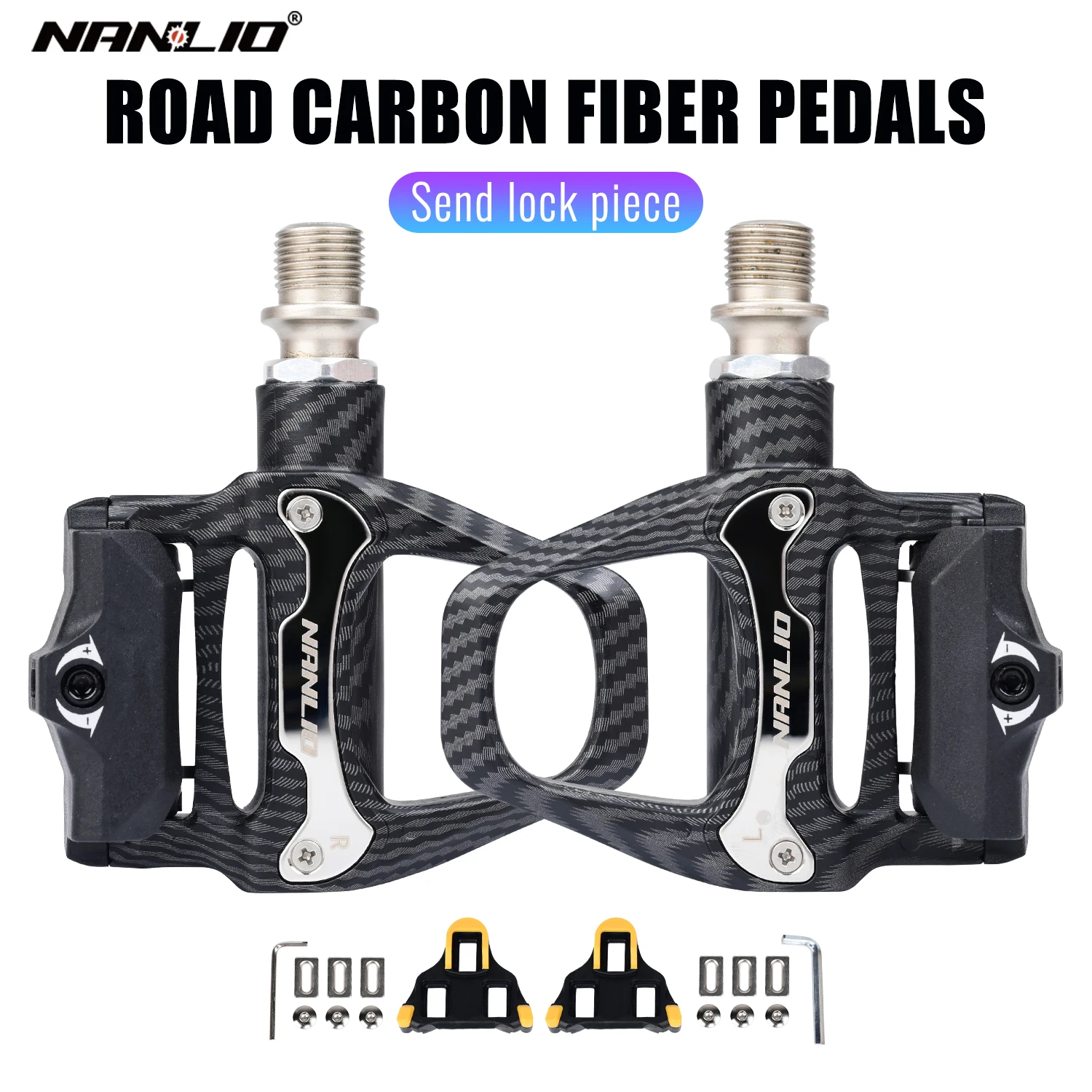 

Nanlio SPD-SL Road Bike Pedals, Clipless Pedals w/ 6° Cleats, Lightweight Hybrid Nylon/Alloy, Sealed Bearing (Best Seller)