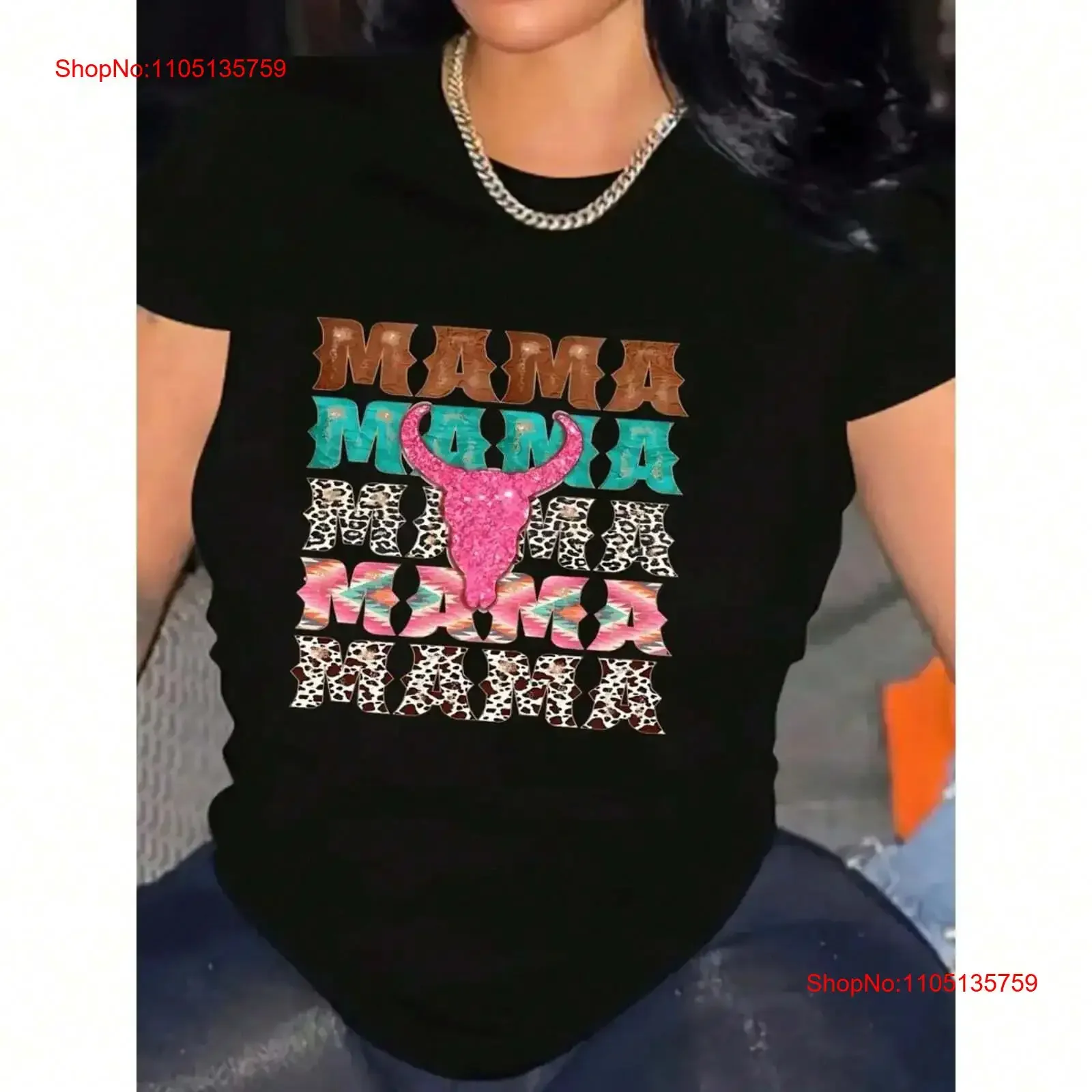 

Creative MaMa Women's T shirt Suitable for Summer Round Neck Tops vintage Washed graphic fashion Unisex Slightly Versatile