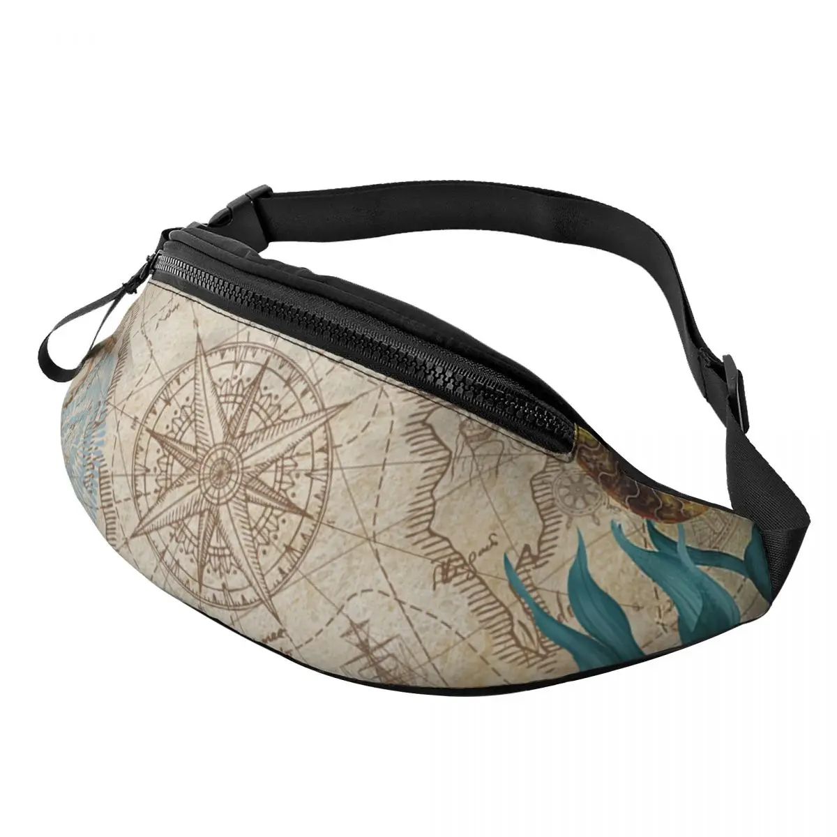Custom Ocean Sea Turtle Fanny Pack Women Men Crossbody Waist Bag for Travel Hiking Phone Money Pouch