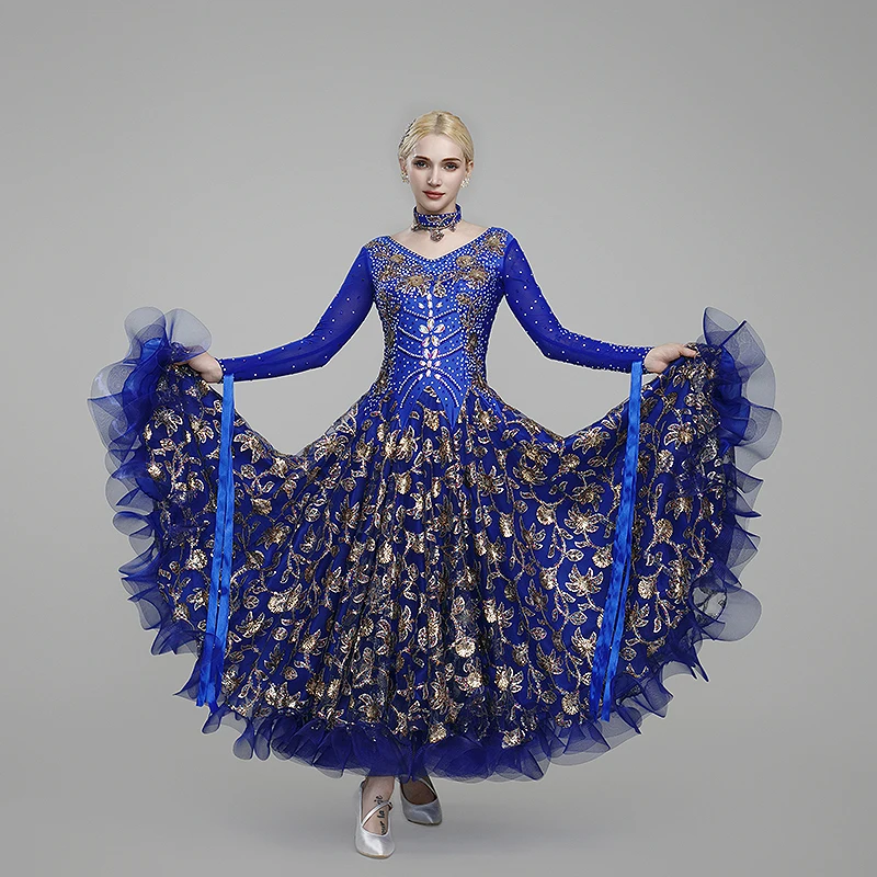 Vestido de baile moderno, traje de baile de salón, grupo de baile de salón, traje de competición de columpio grande