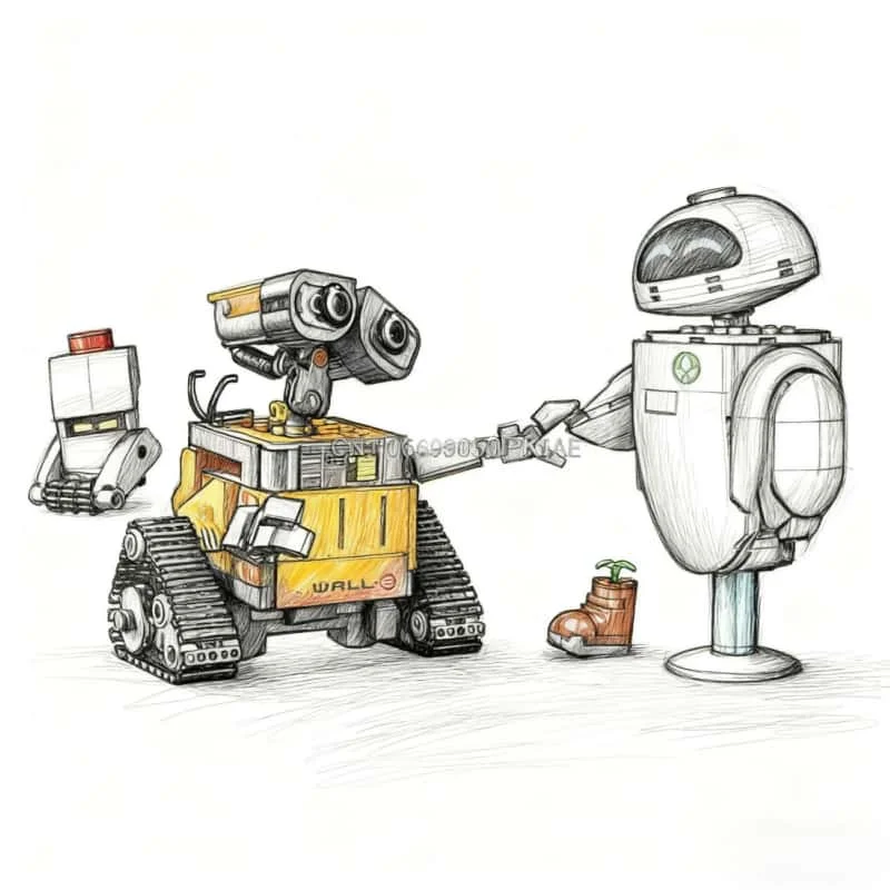 

2025 811 шт. строительные блоки WALL-E&EVE кукла WALL-E строительные блоки игрушки с героями мультфильмов подарки на день рождения для детей