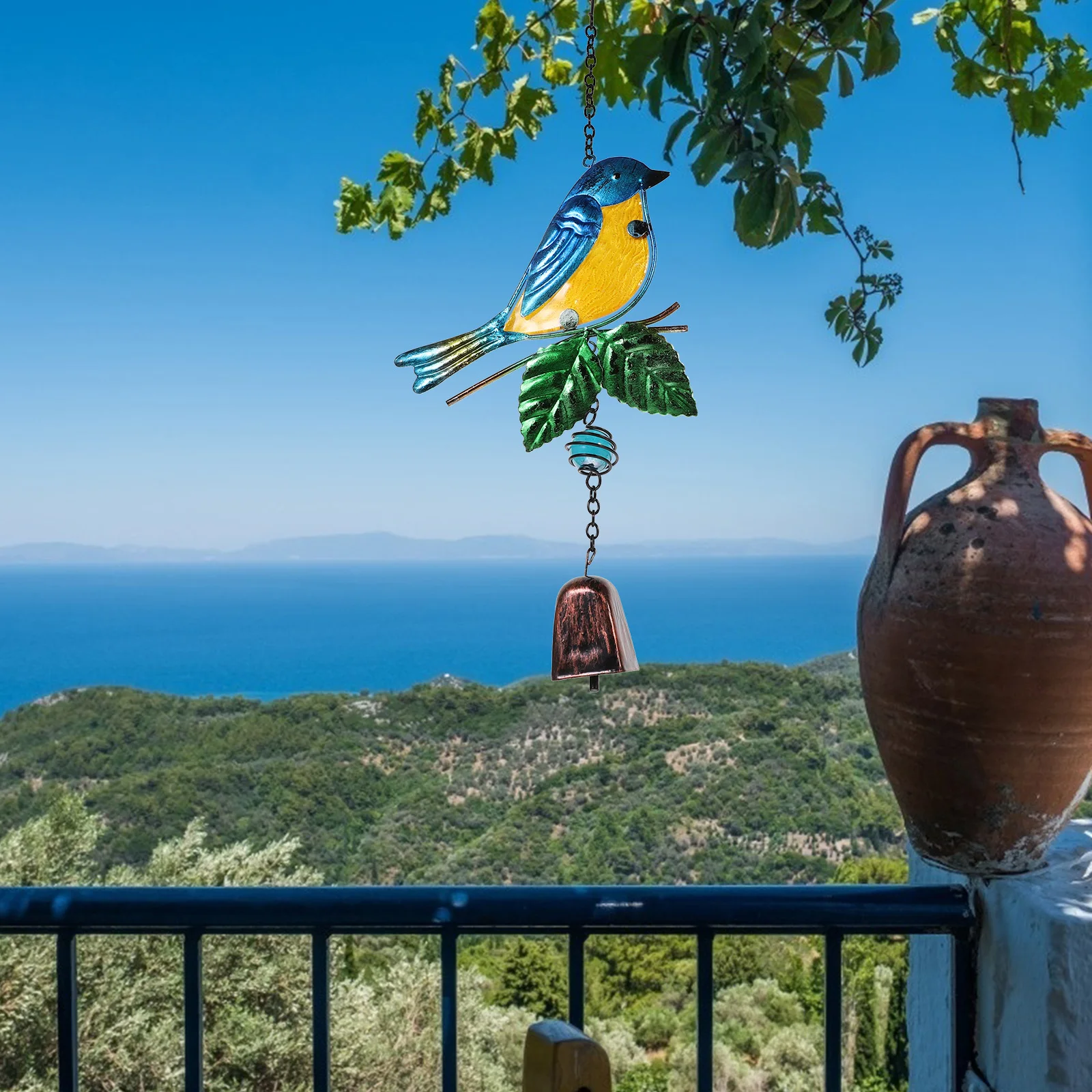 

Glass Painted Wind Chimes Garden Decor Colorful Wind-chime Hanging Bell Outdoor Bells