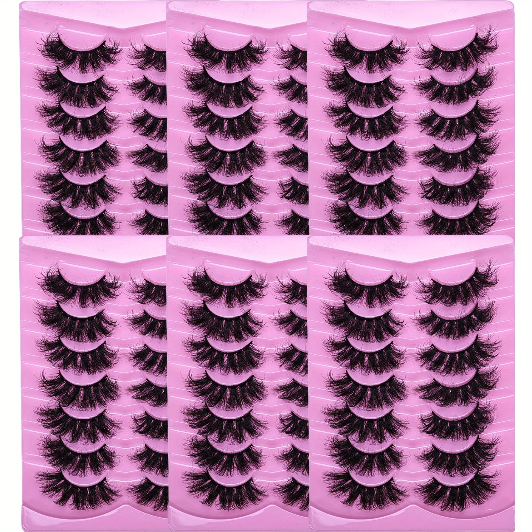 42Pairs/6Pack Fluffy Fake Lashes Eyelashes Thick Long False Eyelashes Long Lasting Dramatic Volume lashes Extension
