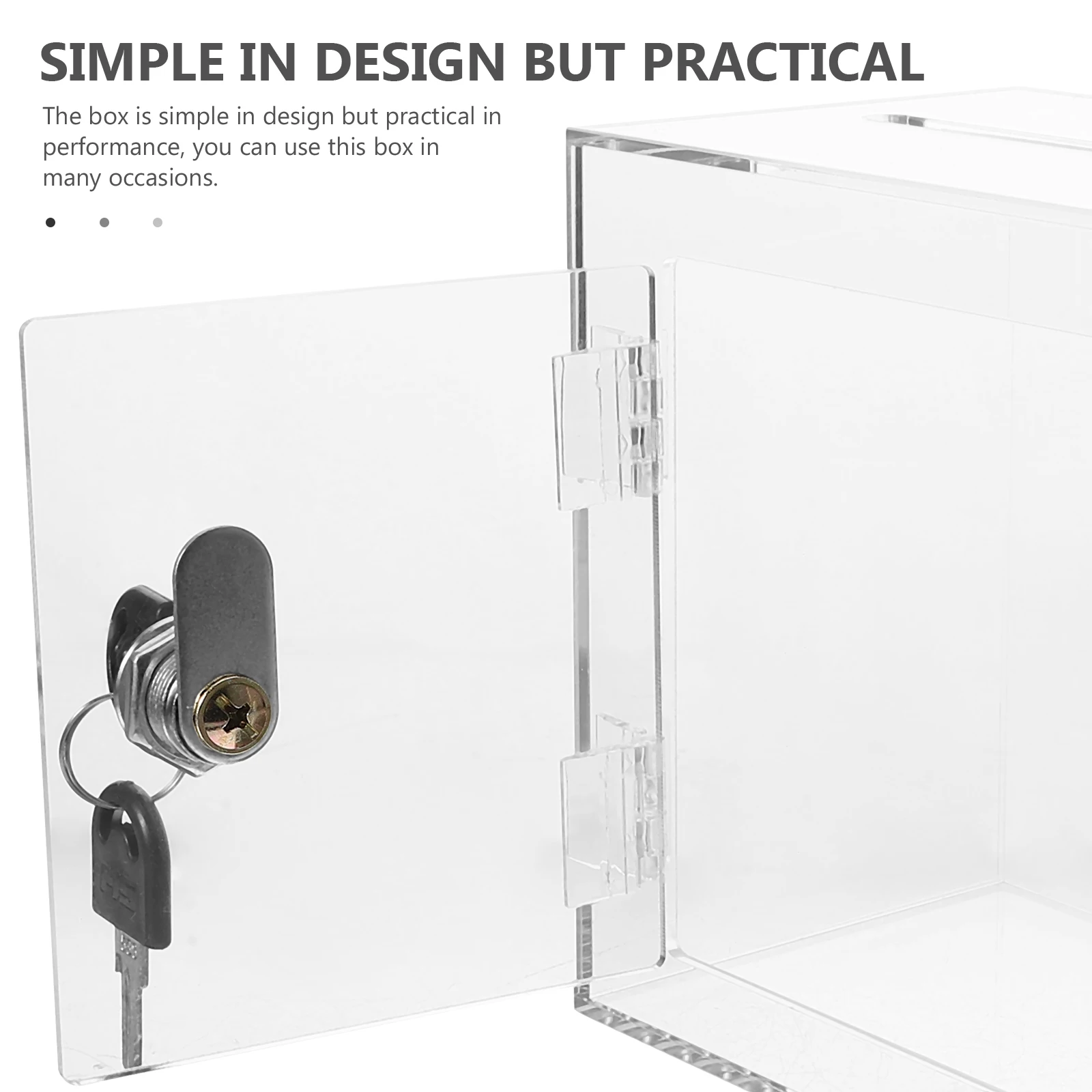 

Donation Box Lock Clear Acrylic Multi-Functional Ballot Voting Suggestion Complaint Letter Collection Public Box