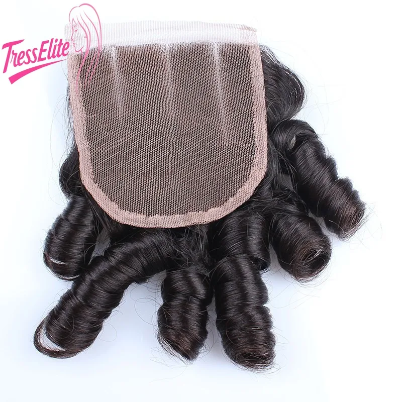 

High Quality 12A Human Hair 4x4 lace closure Spring Loose Curly Brazilian Human Hair Block Natural Volume Comfort Premium