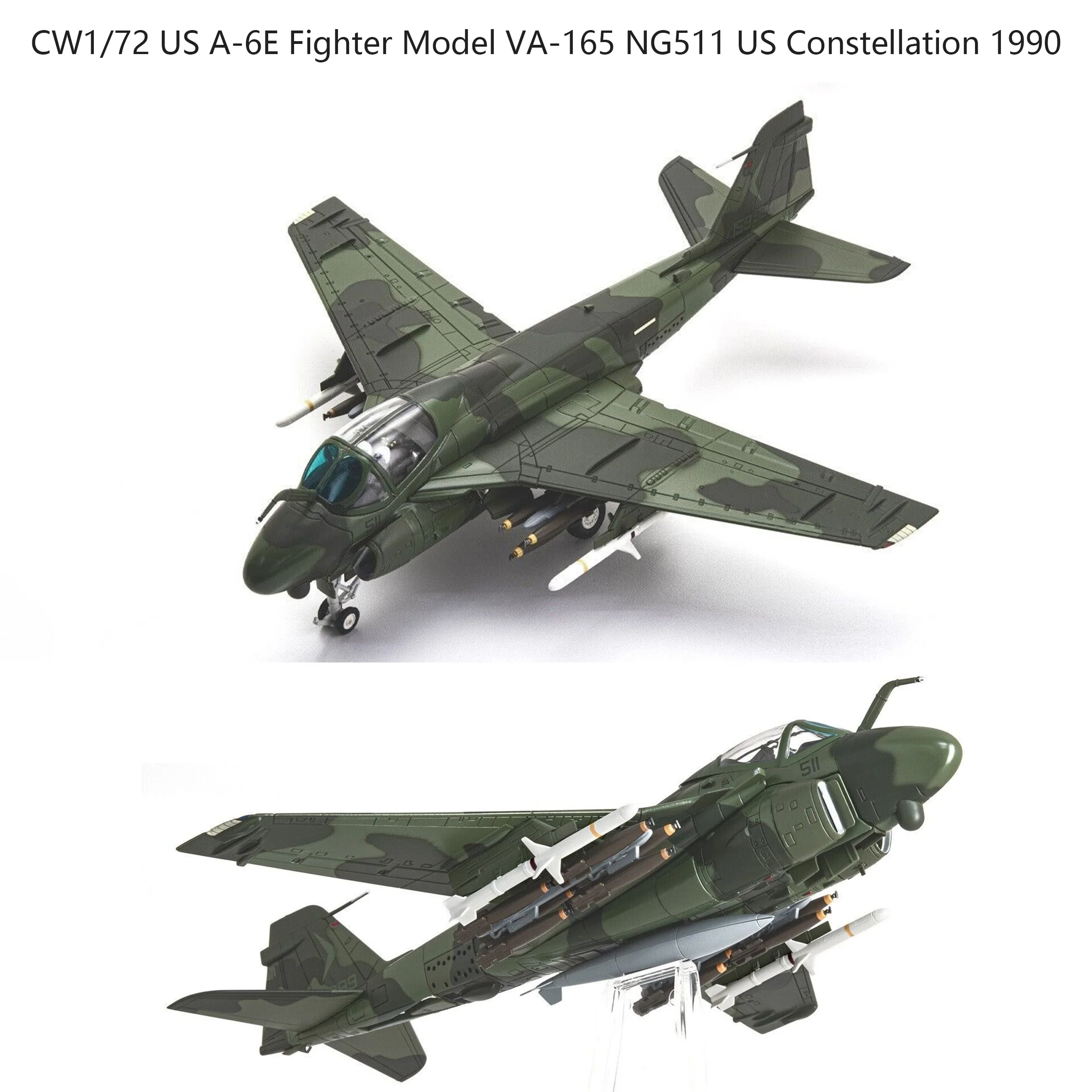 

Коллекционная модель Fine CW1/72 US A-6E Fighter, модель VA-165 NG511 US Constellation 1990 из сплава