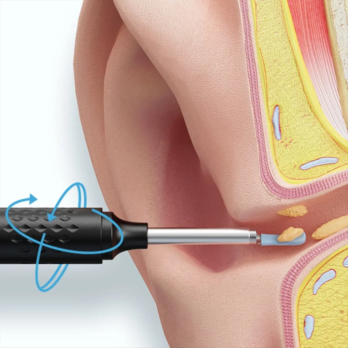 ABJY Ear Wax Remover, Ear Cleaning Kit with 6 Ear Picks, Ear Cleaning Otoscope Ear Camera(Black)