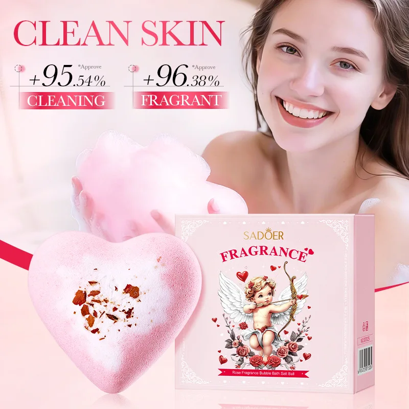 Rose fragrance bubble bath salt ball,body cleansing,bath ball,exfoliating,long-lasting fragrance,adult children's bath salt ball
