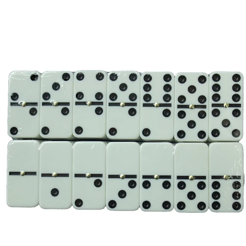 Double Six Tooth Yellow With Gold Nail Leisure And Entertainment Toys, 28 Sheets Of PP Material Dominoes Without Packaging