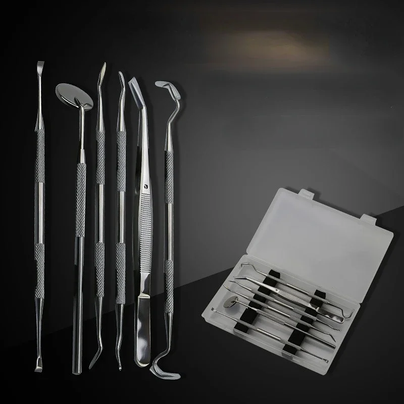 

Stainless Steel Dental Dentist Prepared Tool Set Instruments Tweezer Hoe Sickle Scaler Mirror Tartar