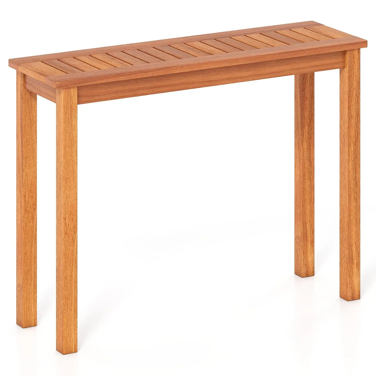 

Narrow Solid Wood Dining Table Slatted Top Buffet Plant Stand Patio Garden Balcony, Customized