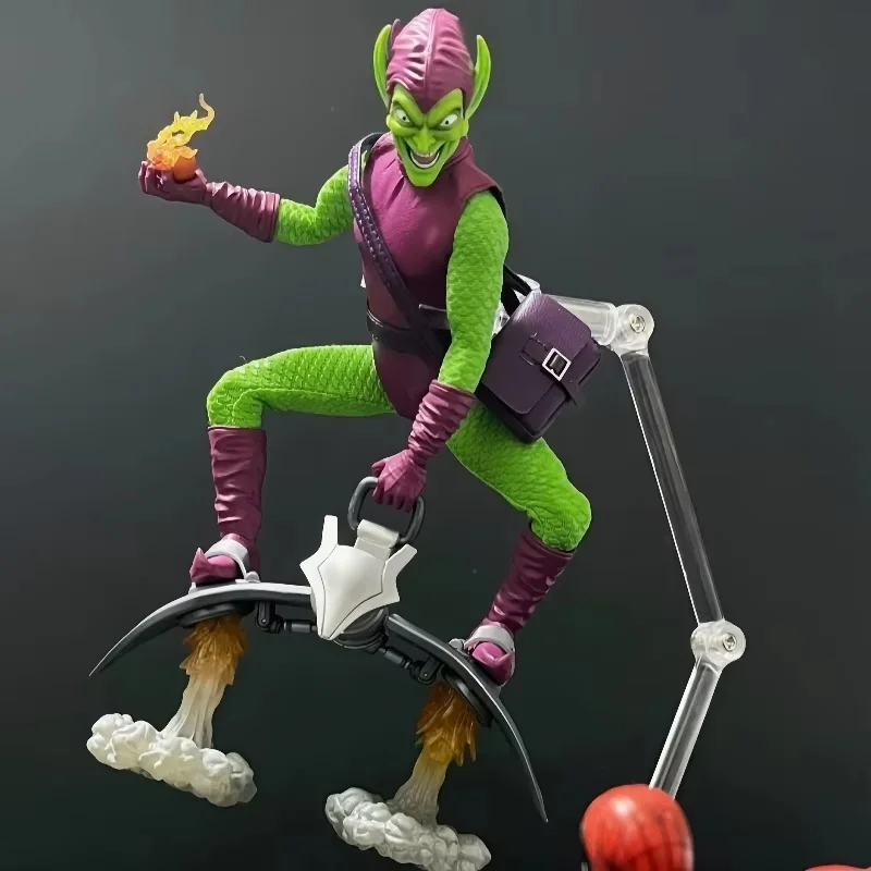 Original 1/12 Mezco Homem Aranha vilão clássico Green Goblin edição de luxo acende figura de ação de 6 polegadas modelo brinquedo presentes