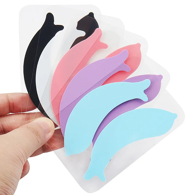 1 Pair Silicone Dolphin Shaped Reusable Eyelashes Extension Under Eye Patches Sticky Eyelash Extension Patch Eyelash Lift Pads
