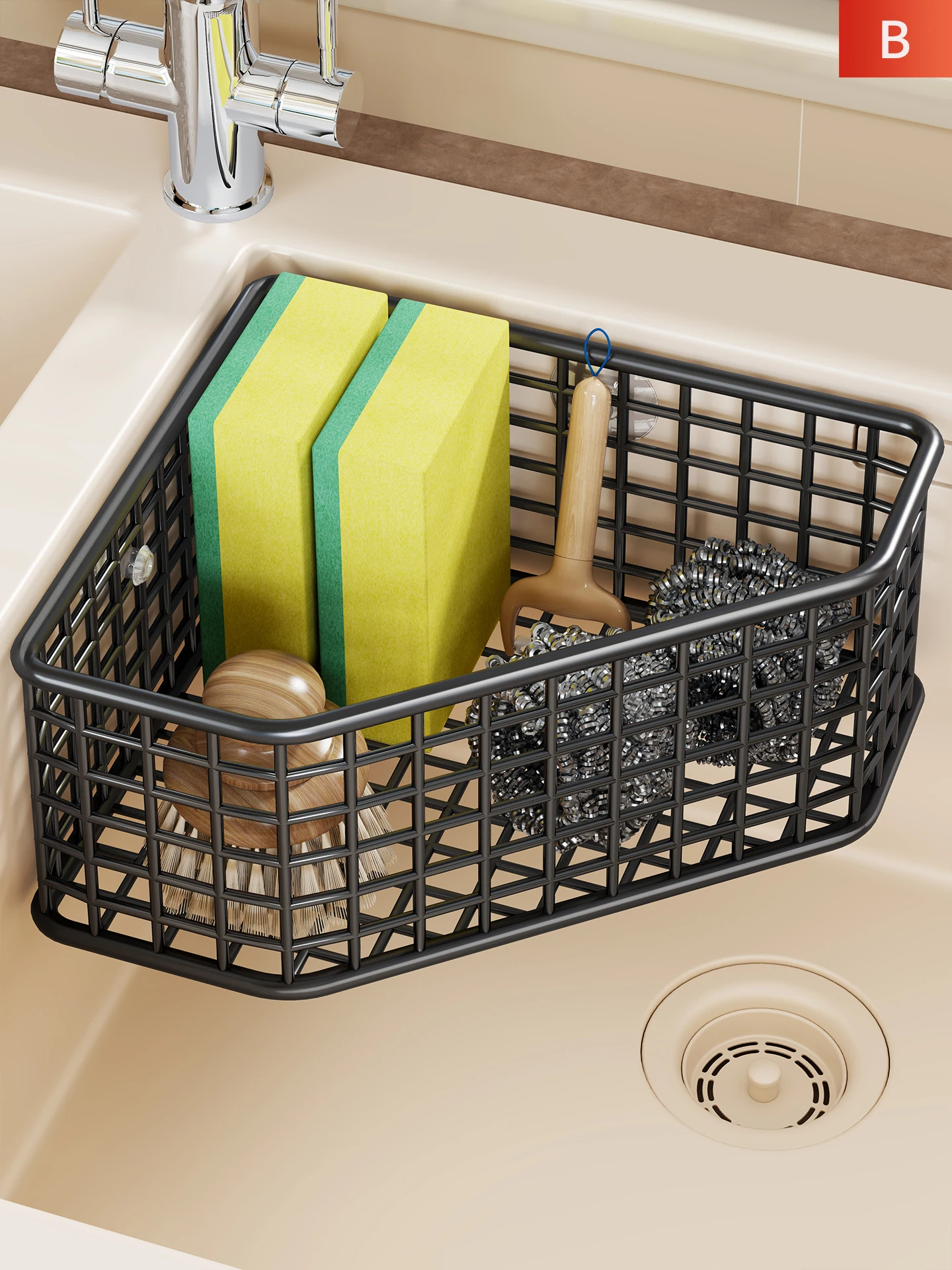 portaoggetti-per-lavello-da-cucina-cestello-per-il-posizionamento-del-rubinetto-sotto-il-lavello-scolapiatti-porta-spugne-e-lana-d'acciaio-filtro-per-lavello-mensola-da-parete