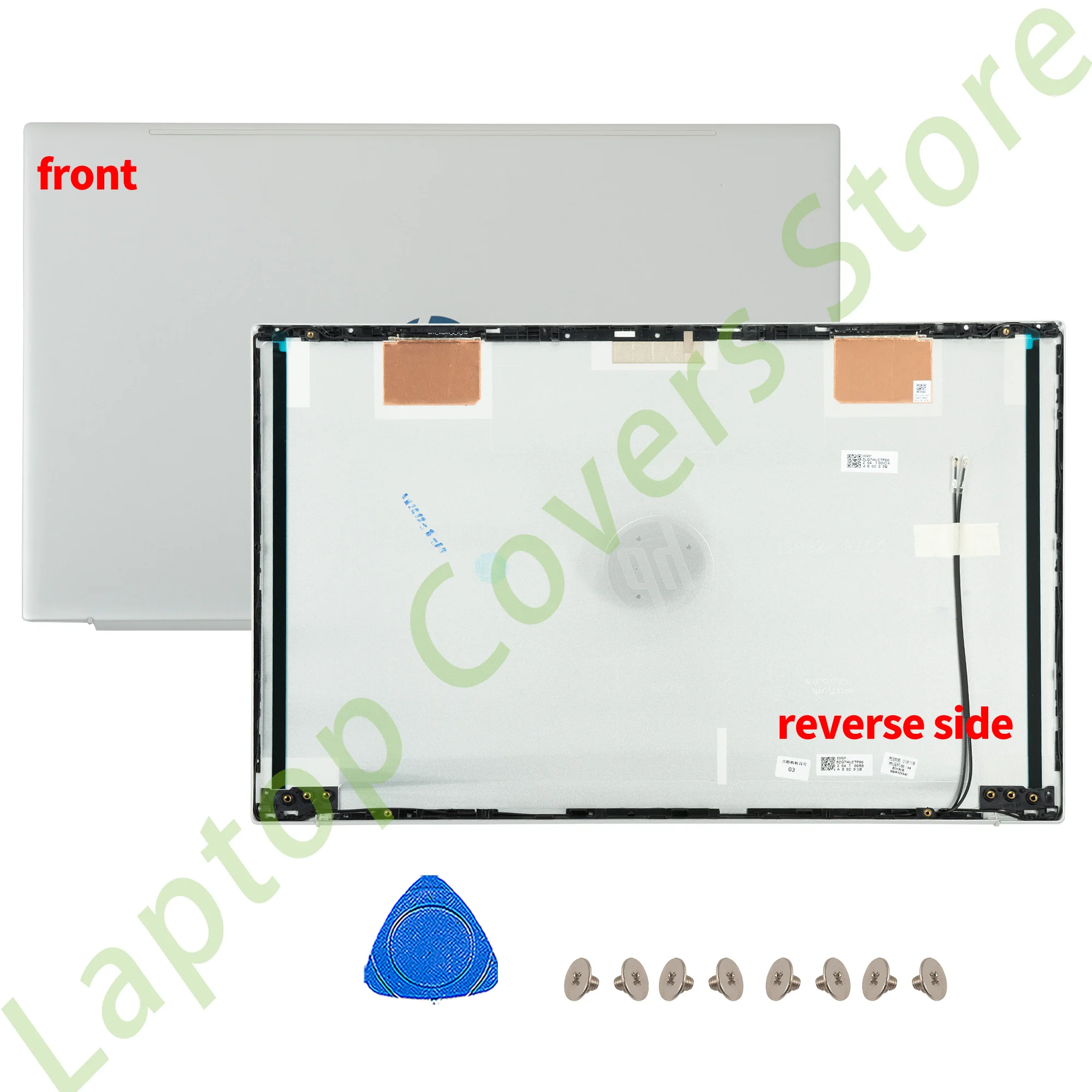 Imagem -02 - Capa de Tela para Pavilhão Lcd Tampa Traseira Dobradiças Moldura Frontal Prata Substituir 15 15-eg 15-eh 15z-eh Tpn-q245 Q246 15.6