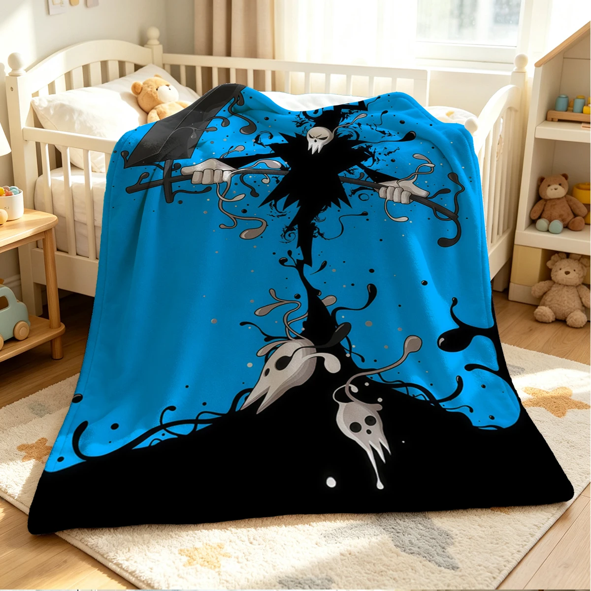 Reaper Soul Flannel Blanket Warm Soft Halloween Christmas Couch Warm Cozy Decorative Decor Gift for All Season