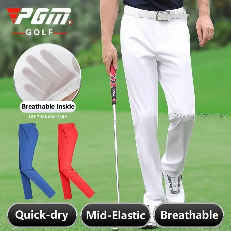 Pgm Men's Golf Pants Dry Fit Breathable Sports Trousers Male Elastic Leisure Long Pants Man Quick-Dry Training Golf Clothing