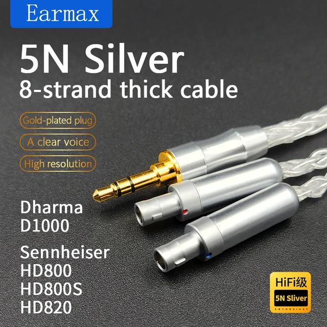 For Sennheiser Hd800 Hd820 Hd800s New Headphone Cable 6.35mm 3.5mm 2.5mm  4.4mm Balance 8 Strand 100%pure Silver Cable D1000 - Protective Sleeve -  AliExpress