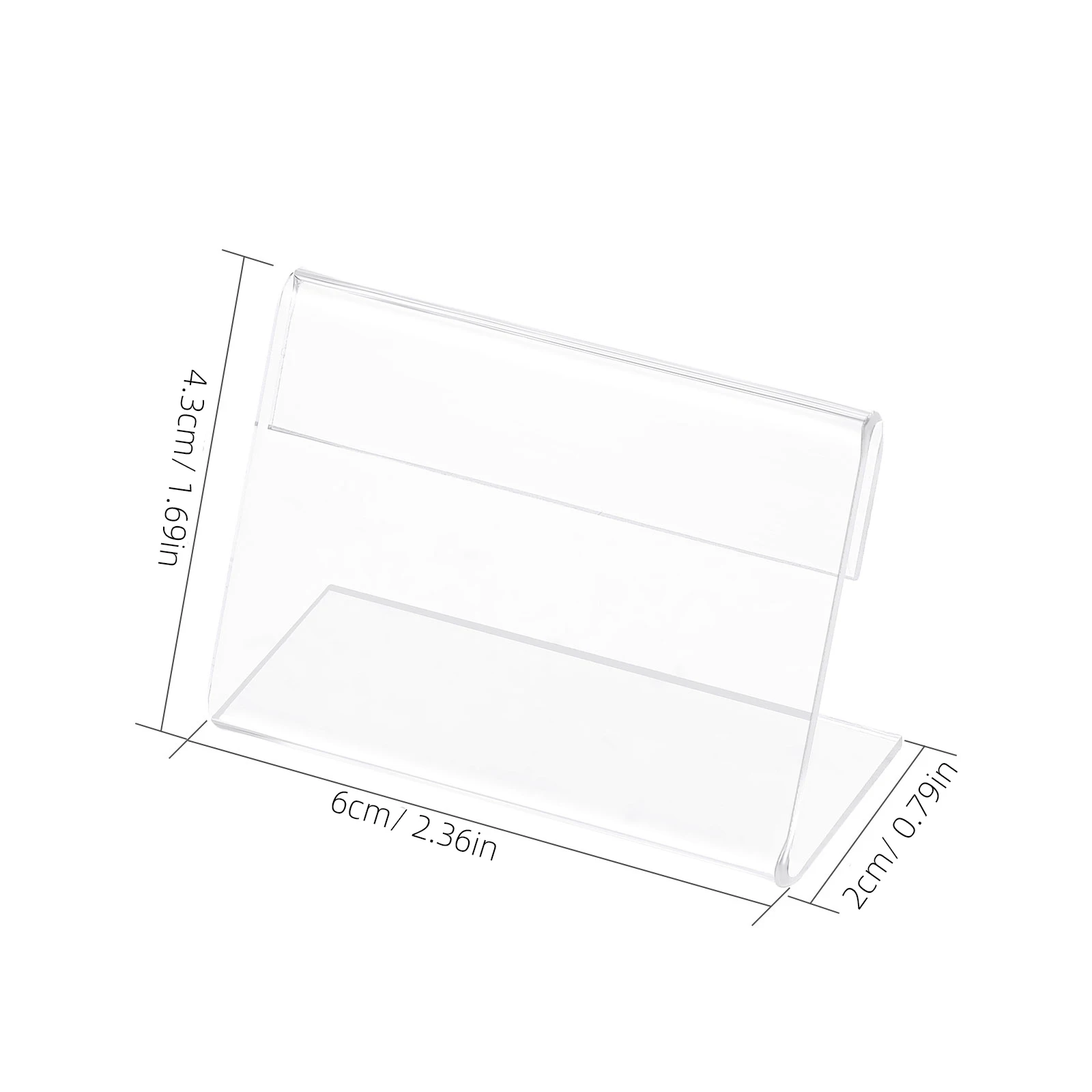 20pcs L Shape Acrylic Clear Price Card Tag Label Stand Table Sign Display Stand Name Price Card Holder For Retail Bakery Buffet