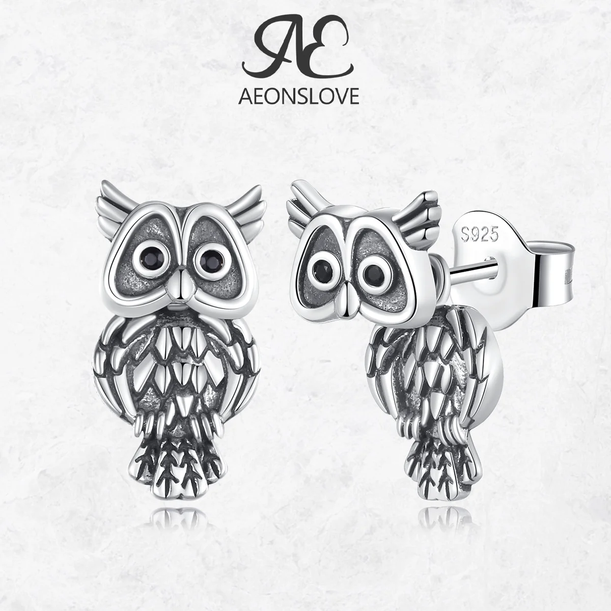 

AEONSLOVE серьги-гвоздики из стерлингового серебра 925 пробы с совой, милые серьги с птицами, гипоаллергенные украшения с животными, подарки на Хэллоуин для девочек и мальчиков