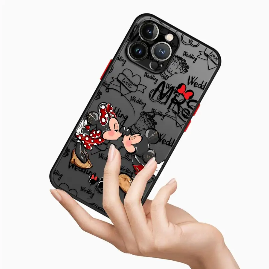 Custodia per iPhone XS Max 17Air 7 8 15 16 14Plus 12 13 11 17 Pro Max 13 Mini Cover morbida Disney Love Topolino Minnie