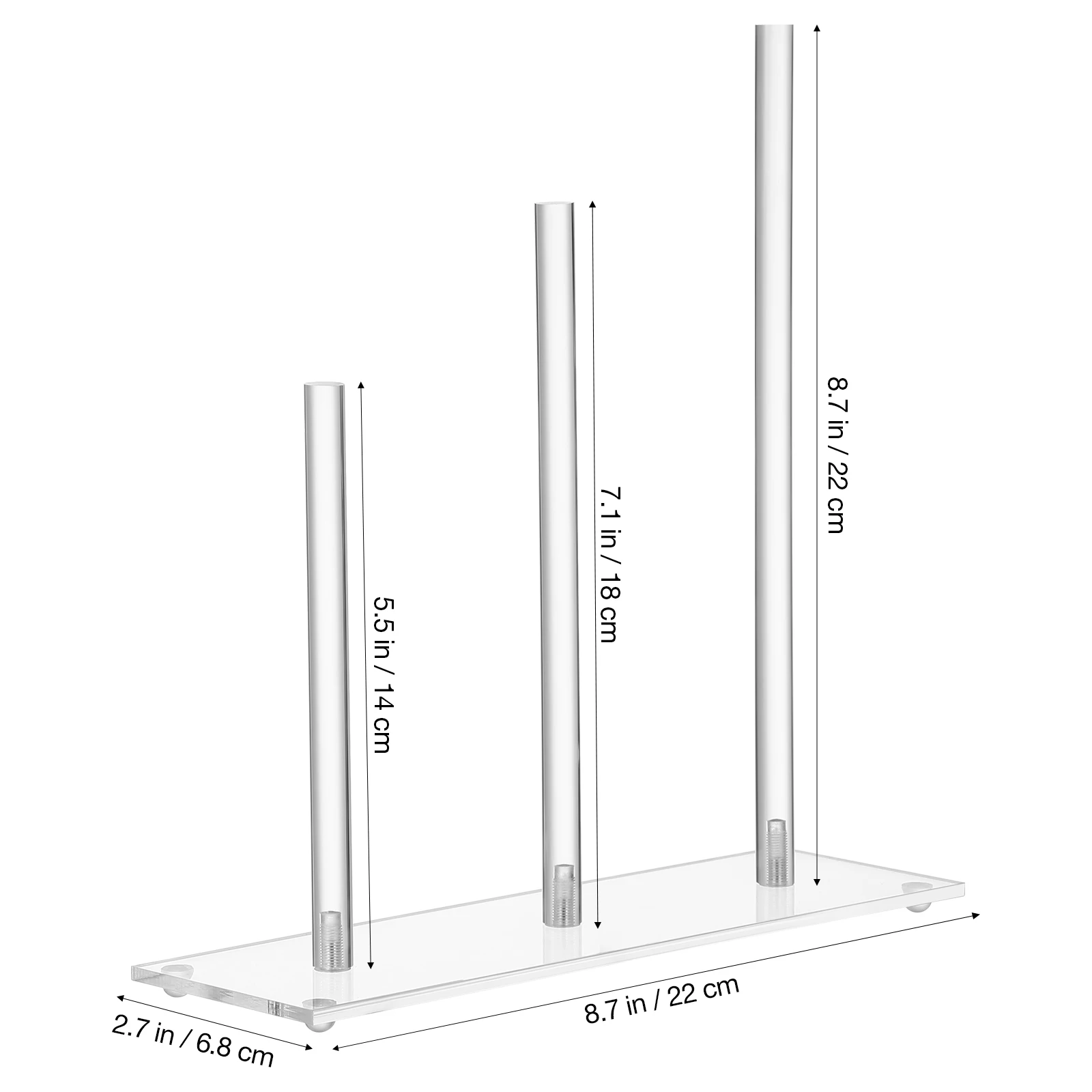 

2Pcs Acrylic Hair Tie Holder Scrunchie Organizer Vertical Tower Headband Rack Bracelet Storage Solution Display Stand