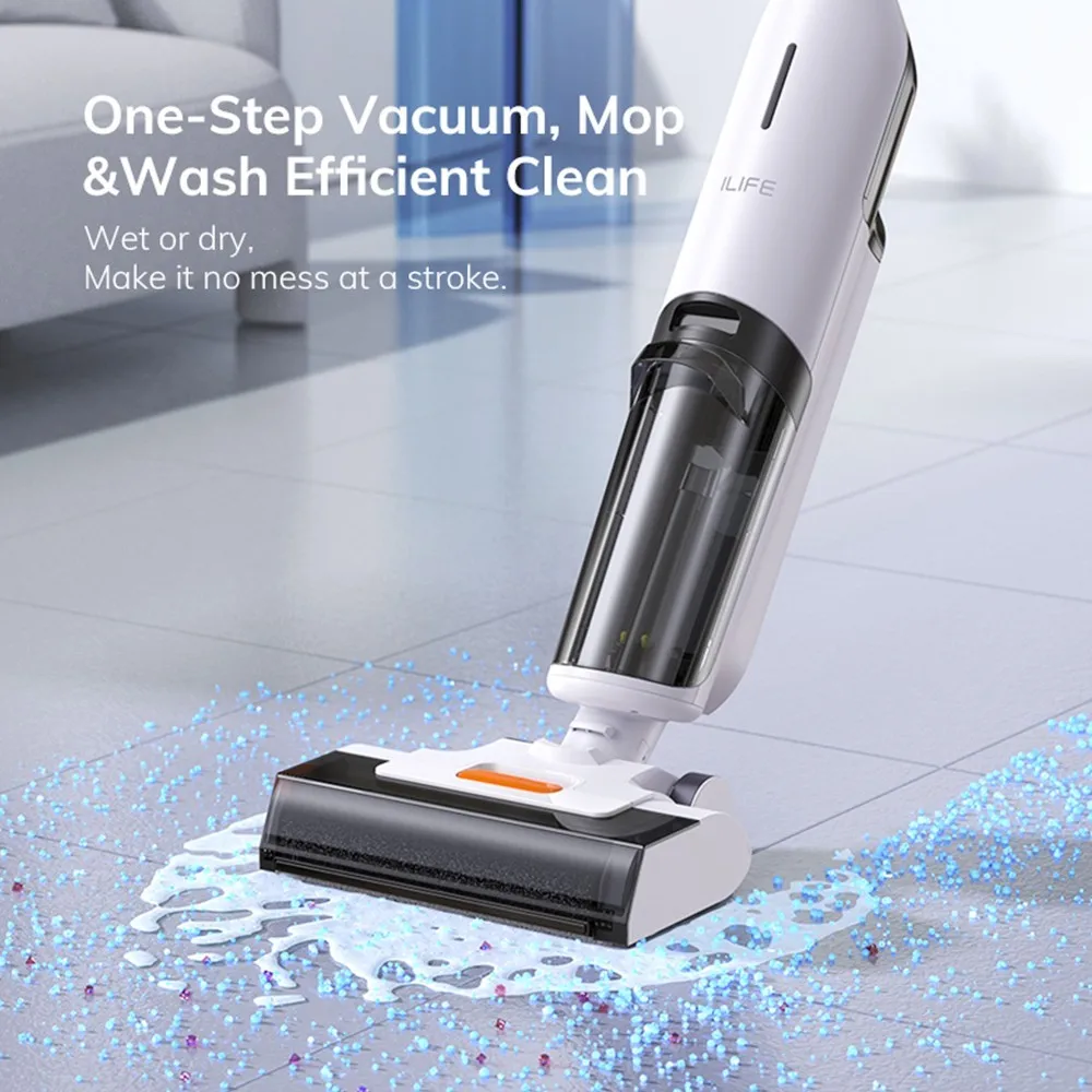 ILIFE W90 Cordless Wet Dry Vacuum Cleaner 3 in 1 Vacuum Mop and Wash SelfCleaning 700ml Water Tank 30Mins Runtime Voice Reminder