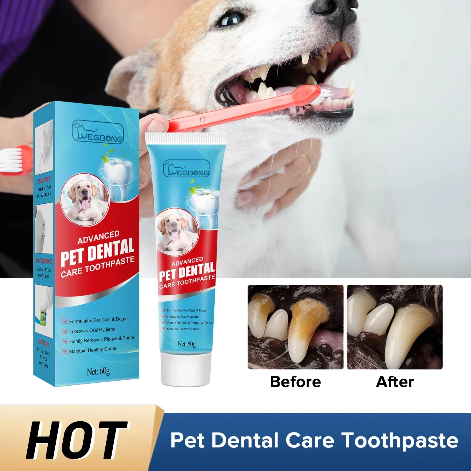 Pet Oral Care Toothpaste Fresh Breath Mouth Deodorant Tartar Plaque Cleaning Prevent Teeth Calculus Cats Edible Toothpaste