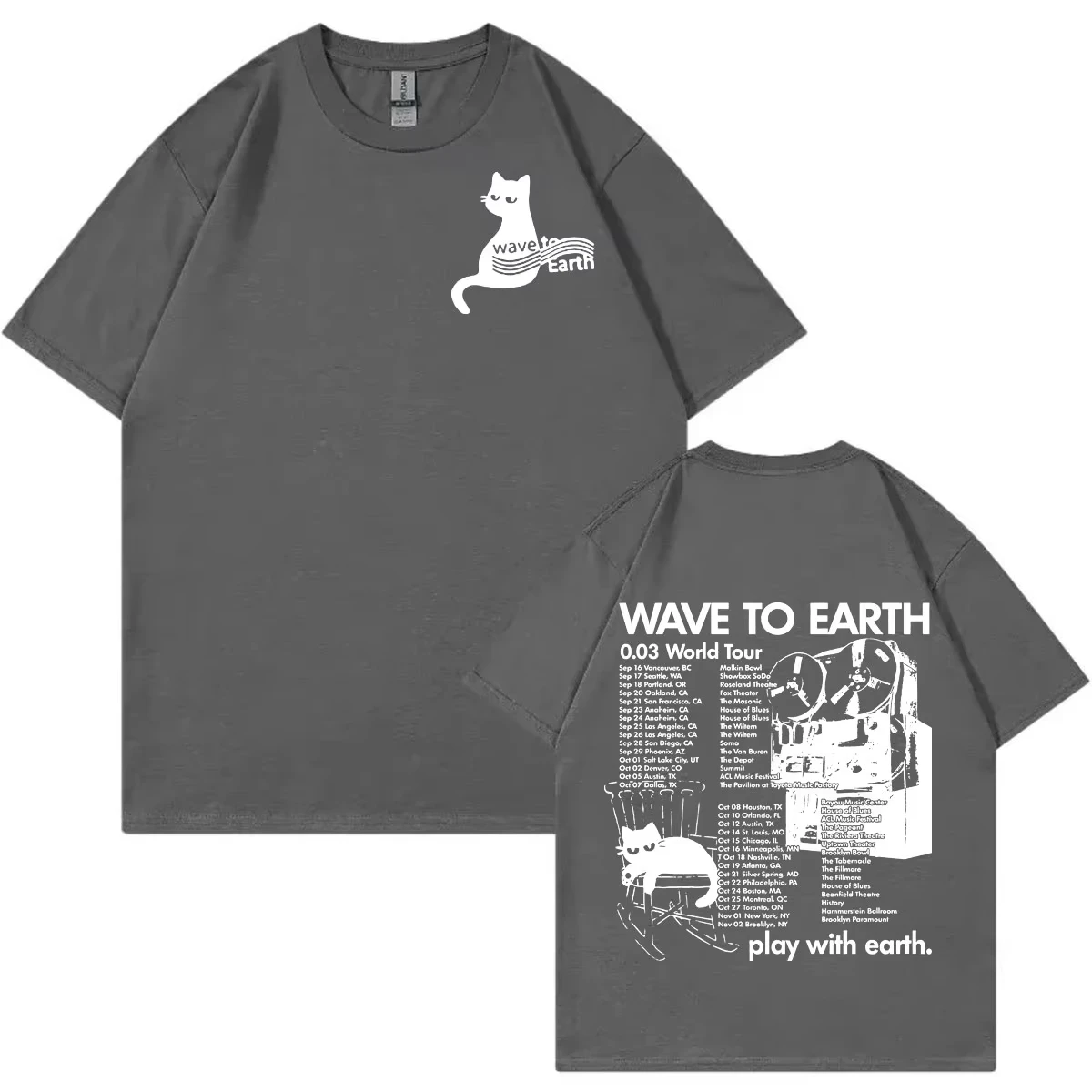 Camiseta Wave To Earth 0.03 World Tour para hombre y mujer, camisetas de gran tamaño Harajuku Kpop, camisetas Vintage de manga corta a la moda